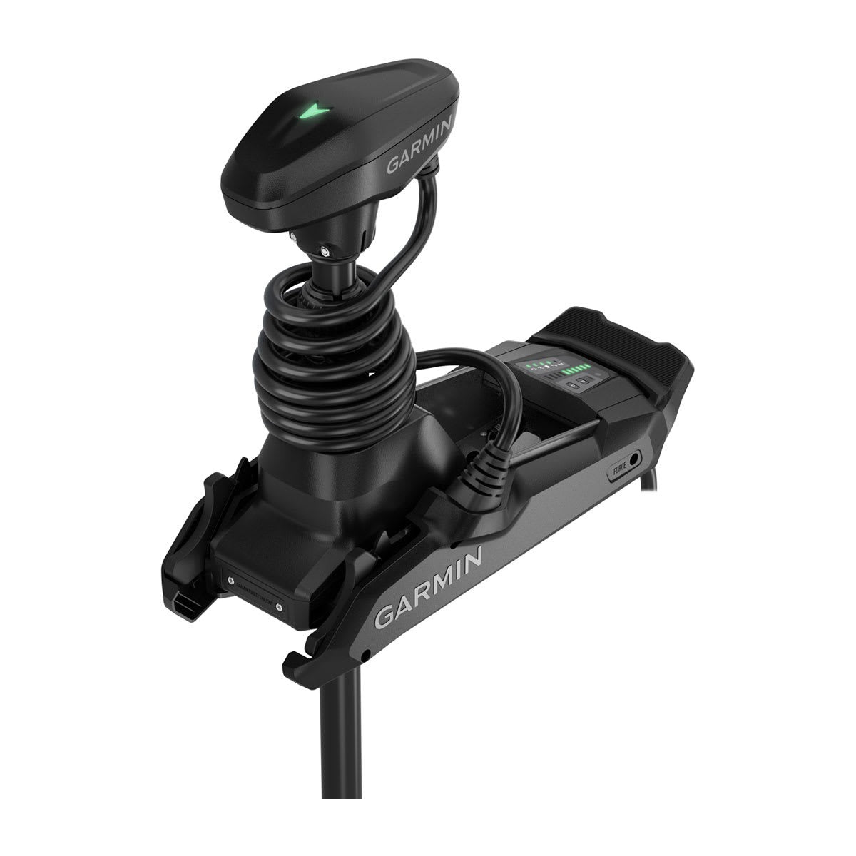 Garmin Kraken Black trolling motor 90-inch with remote, mounted on boat mount
