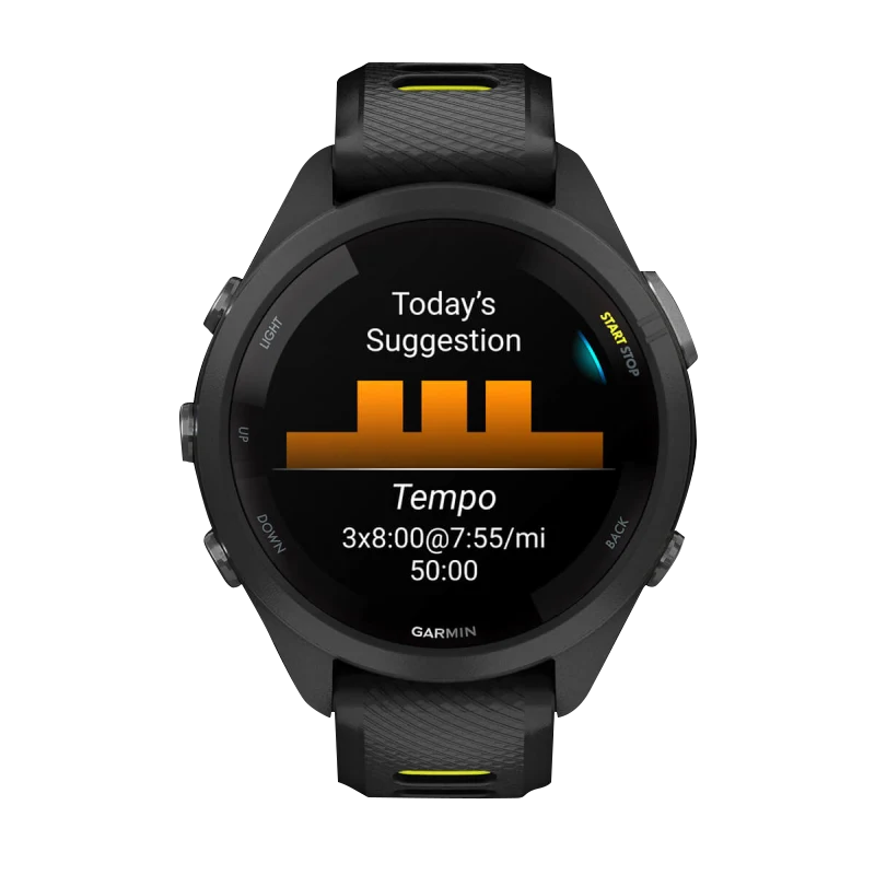 Garmin Forerunner 265S, 42mm Black Bezel with Black/Yellow Band (Garmin Certified Refurbished) by Garmin