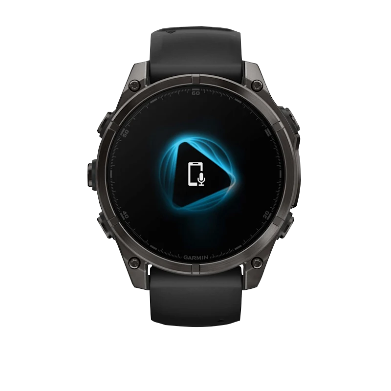 Garmin Fenix 8, 47 mm AMOLED Sapphire, Carbon Gray DLC Titanium with Black/Pebble Gray Silicone Band (010-02904-20) by Garmin