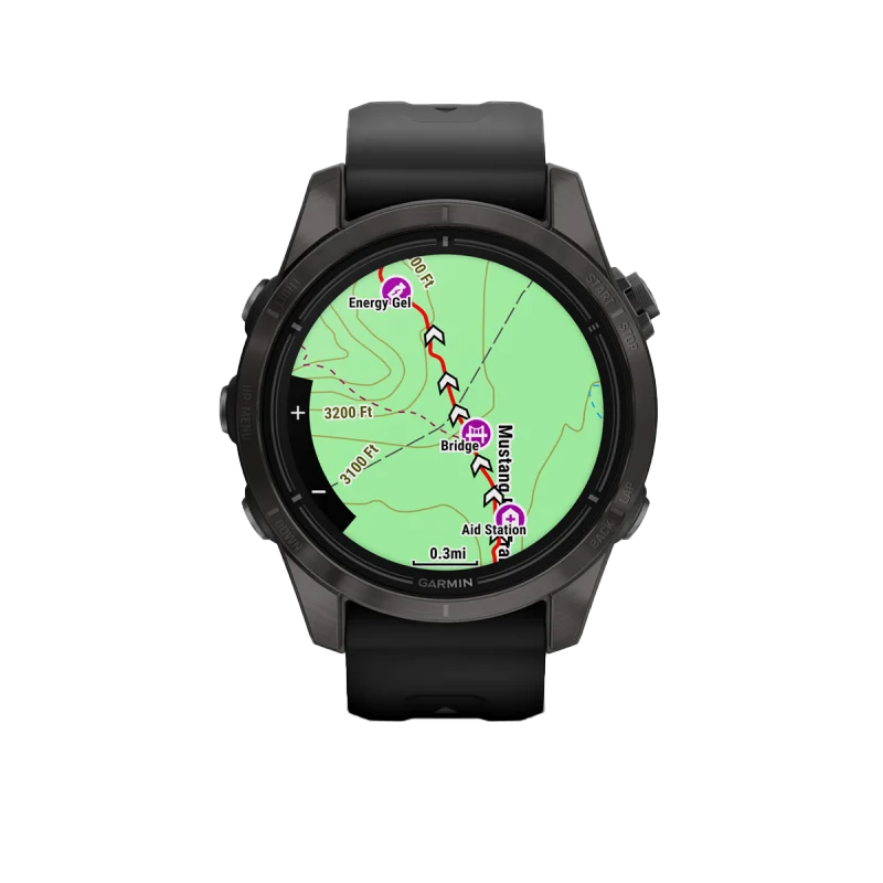 Garmin Epix Pro Gen 2 42mm Sapphire Edition carbon-gray DLC titanium smartwatch with black band