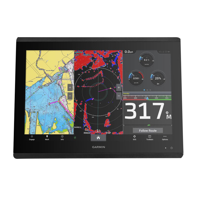 Garmin GPSMAP 8617 Marine Chartplotter with Mapping; black wide touchscreen display