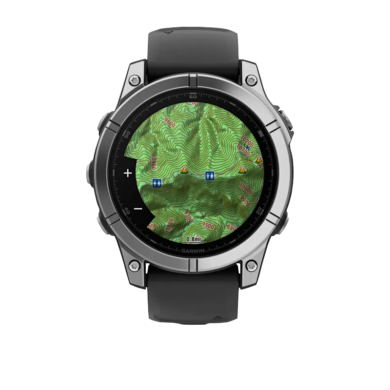 Garmin Fenix E, 47 mm AMOLED, Stainless Steel with Black Silicone Band (010-03025-02) by Garmin