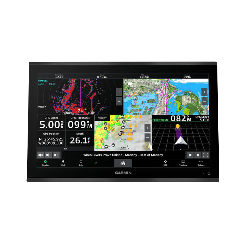 Garmin GPSMAP 9222 Premium Chartplotter with Navionics+ on a black bezel marine display