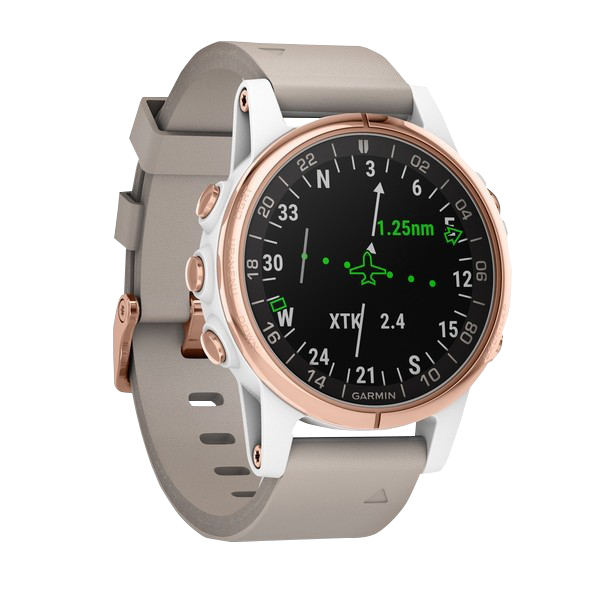 Garmin D2 Delta S Aviator, Beige Leather Band, GPS Smartwatch for Pilots (010-01987-30) by Garmin