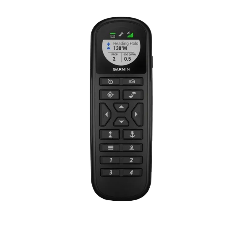 Garmin Force trolling motor handheld remote, black with LCD display and button keypad