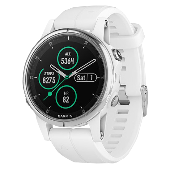 Garmin Fenix 5S Plus Sapphire White w/ Carrara White Band (010-01987-00) by Garmin
