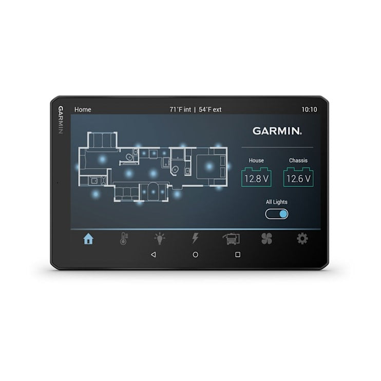 Garmin Vieo RV 1051 10-inch black marine multifunction display for chartplotter with Garmin branding on bezel