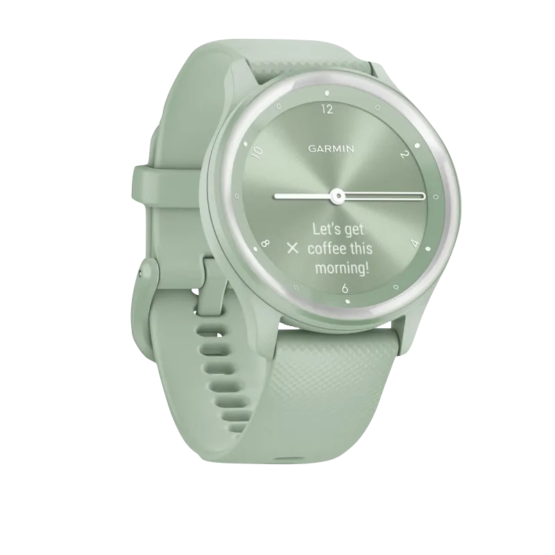 Garmin Vívomove Sport Cool Mint Case and Silicone Band with Silver Accents (Garmin Certified Refurbished) by Garmin