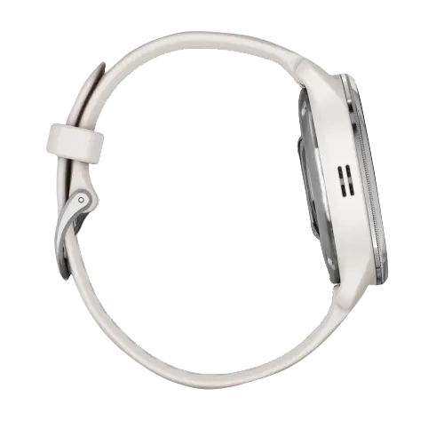 Garmin D2 Air X10 Aviator Smartwatch with white strap and silver case
