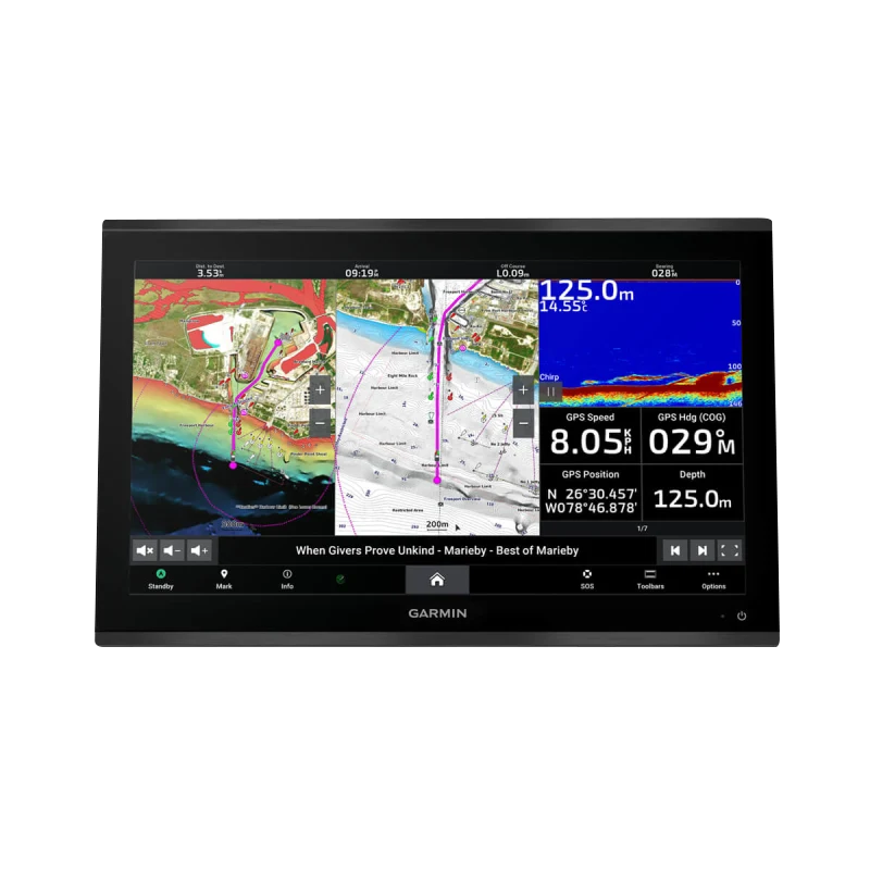 Garmin GPSMAP 9022 Premium Chartplotter with worldwide basemap, black bezel marine GPS display