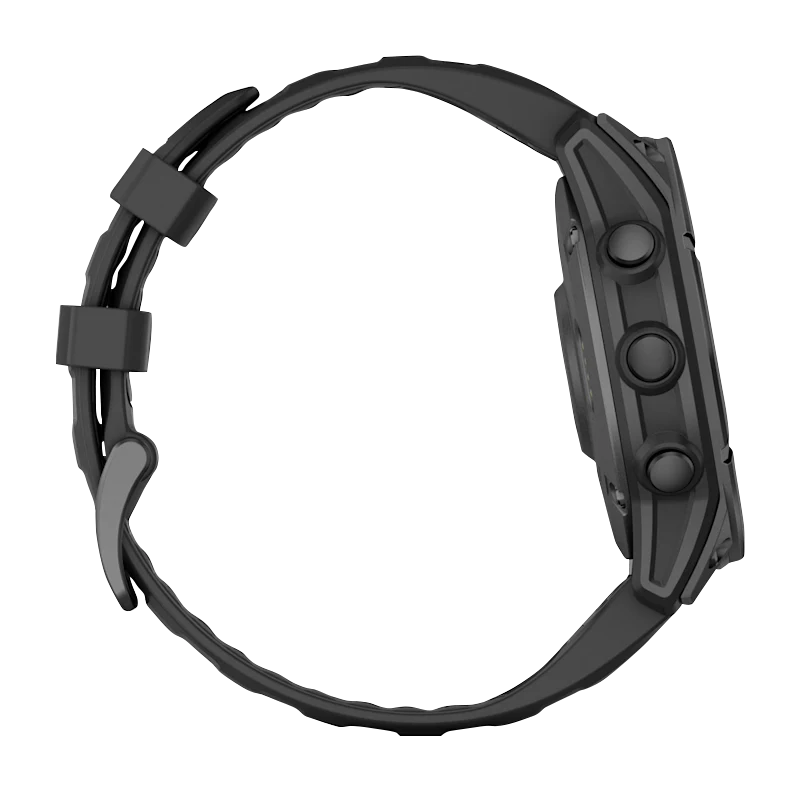 Garmin Fenix E, 47 mm AMOLED, Slate Gray Steel with Black Silicone Band (010-03025-03) by Garmin