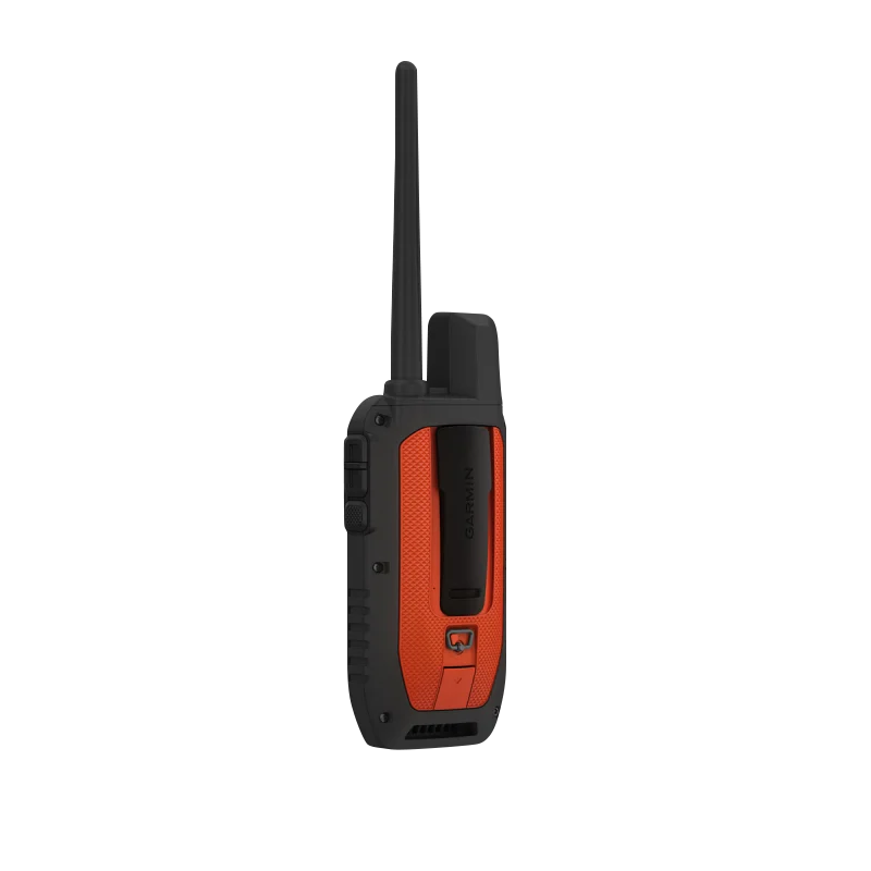 Garmin Alpha 300 Handheld, orange and black with tall antenna