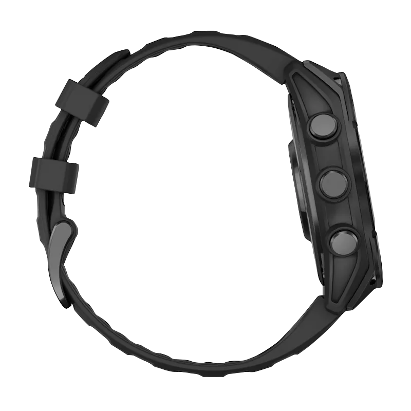 Garmin Fenix 8 smartwatch, 51mm AMOLED slate gray case with black silicone band