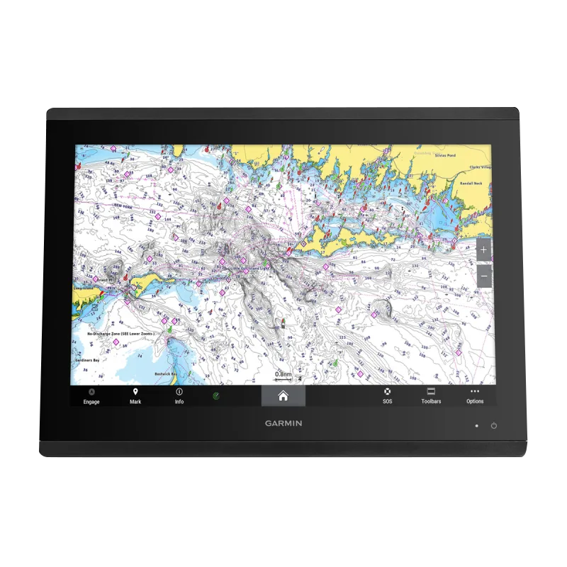 Garmin GPSMAP 8417 MFD marine chartplotter with worldwide basemap, black bezel.