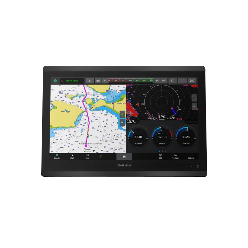Garmin GPSMAP 8416 marine chartplotter with worldwide basemap, black bezel display