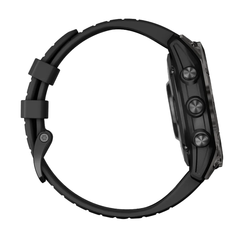 Garmin Epix Pro Gen 2 smartwatch, 47mm Sapphire Edition, carbon gray DLC titanium with black band.