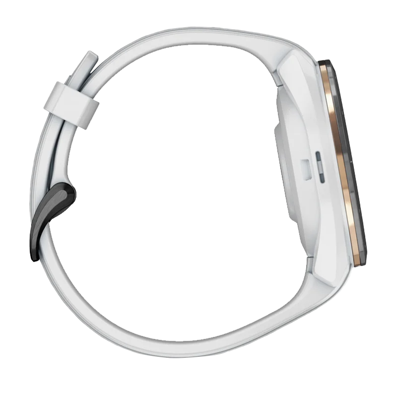 Garmin Approach S70 smartwatch, 42 mm white silicone band with peach ceramic bezel