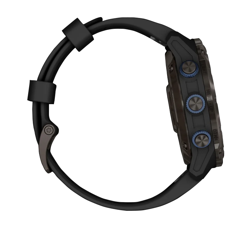 Garmin Descent Mk3i dive computer, 51 mm carbon gray DLC titanium case with black silicone band