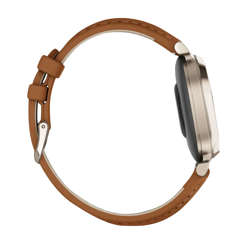 Garmin Lily 2 Classic, Cream Gold with Tan Leather Band (Garmin Certified Refurbished) by Garmin