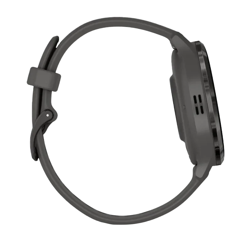 Garmin Venu 3S smartwatch, 41 mm slate stainless steel bezel with pebble gray case and silicone band