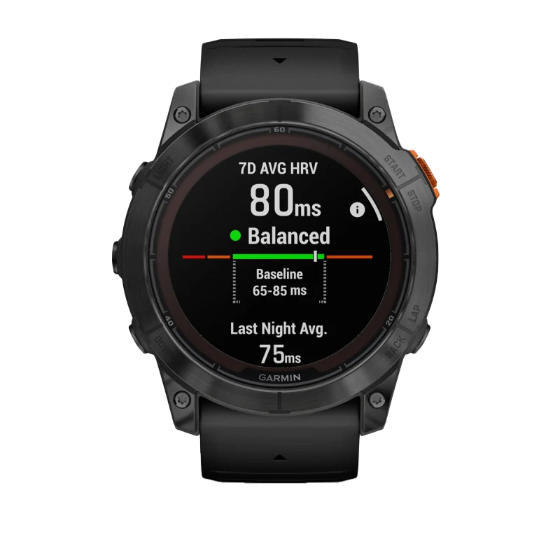 Garmin Fenix 7X Pro Solar smartwatch with black band