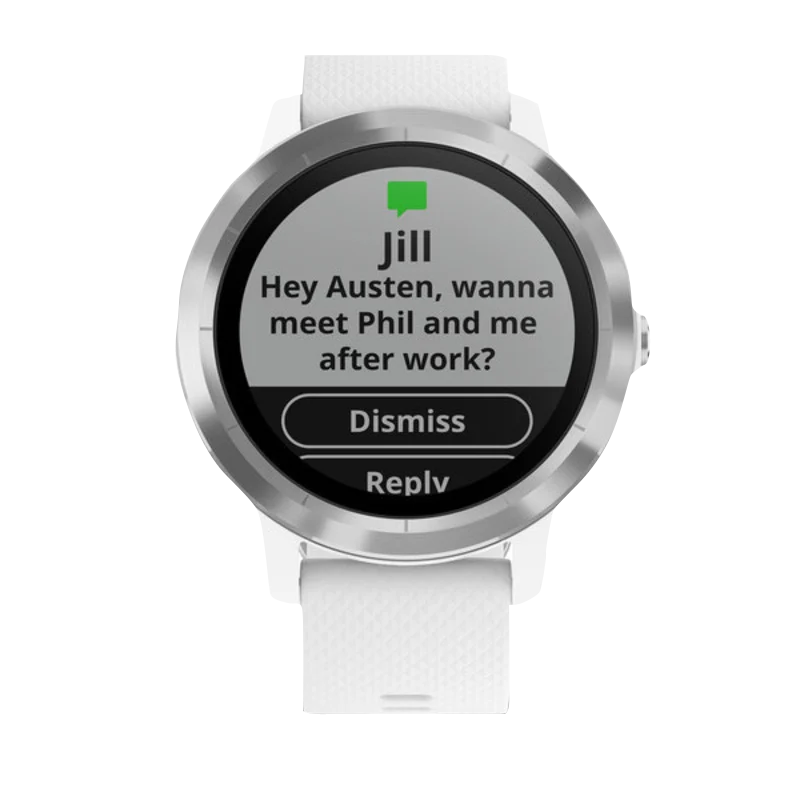 Garmin Vivoactive 3, White with Stainless Steel (Garmin Certified Refurbished) by Garmin