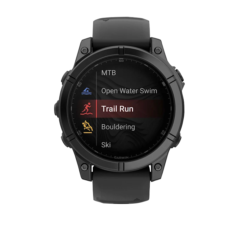 Garmin Fenix E smartwatch, 47 mm AMOLED, slate gray steel case with black silicone band
