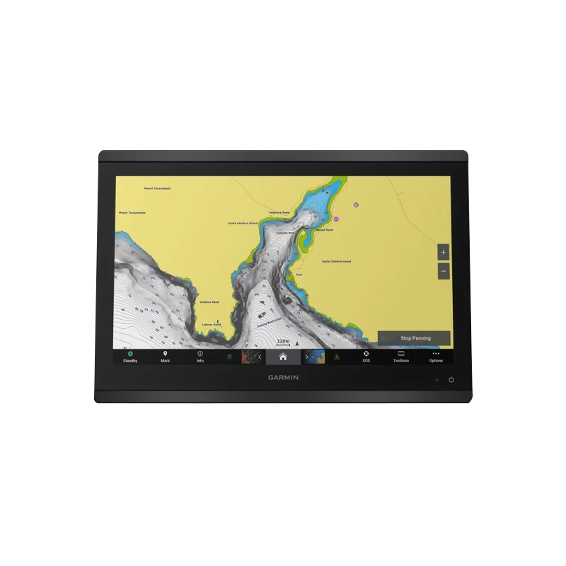 Garmin GPSMAP 8416 marine chartplotter with worldwide basemap on black LCD display