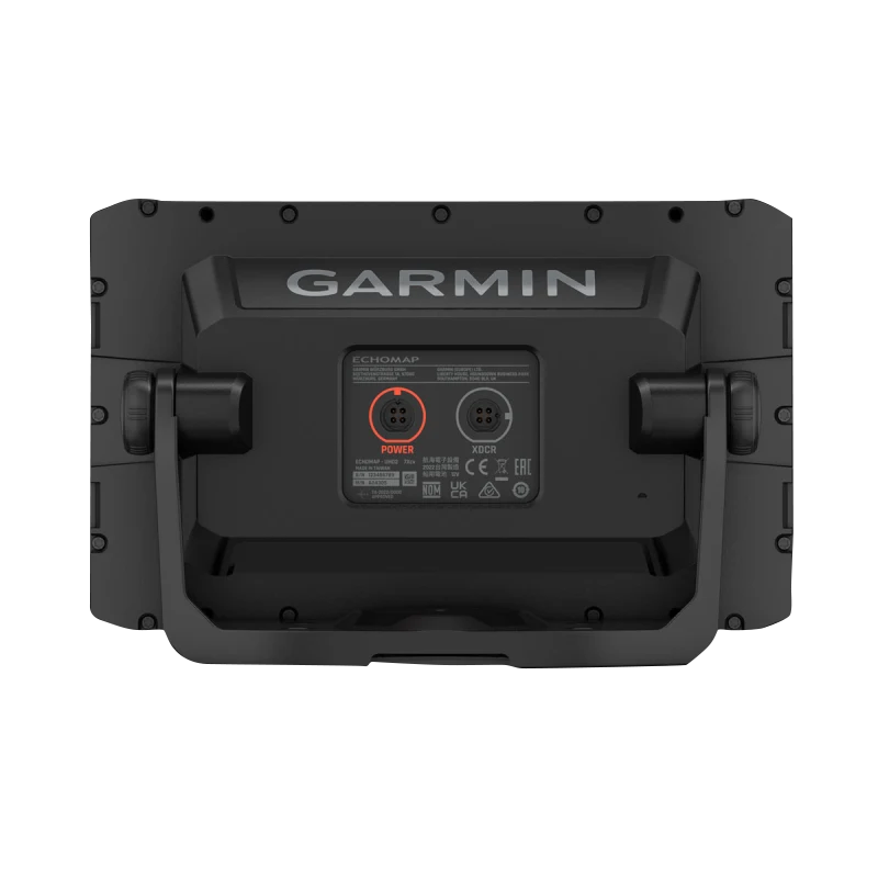 Garmin EchoMAP UHD2 7-inch sv chartplotter back view in black with Navionics+ U.S. Coastal & Great Lakes mapping