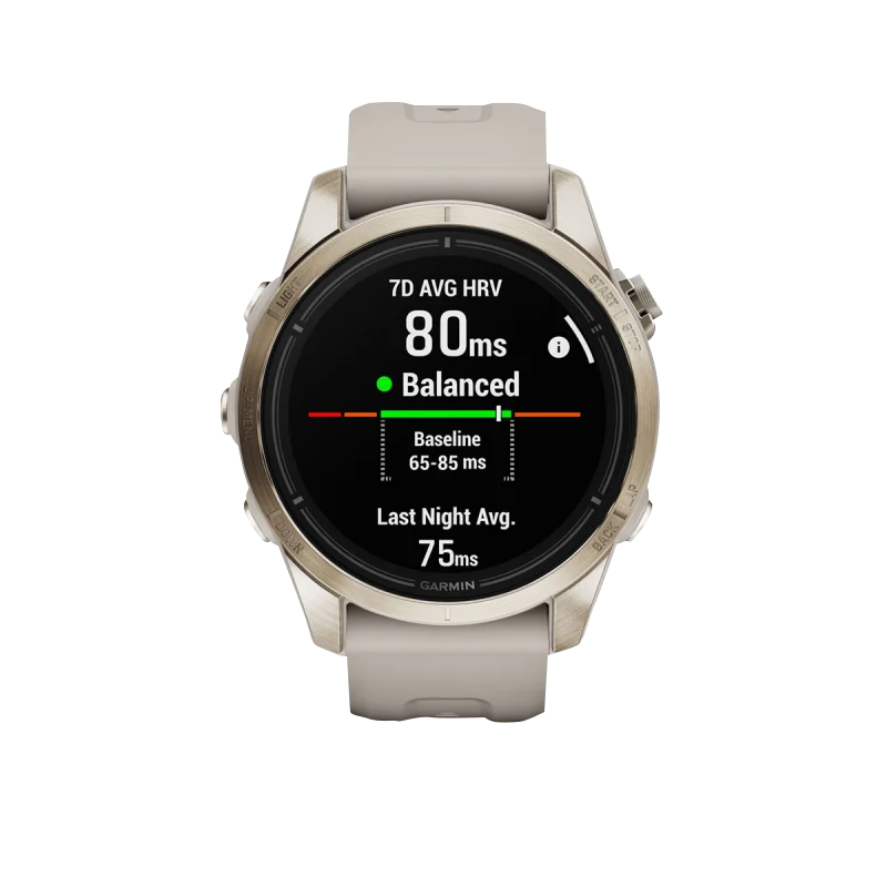 Garmin Epix Pro Gen 2 smartwatch, 42mm Sapphire Edition in Soft Gold with Light Sand band