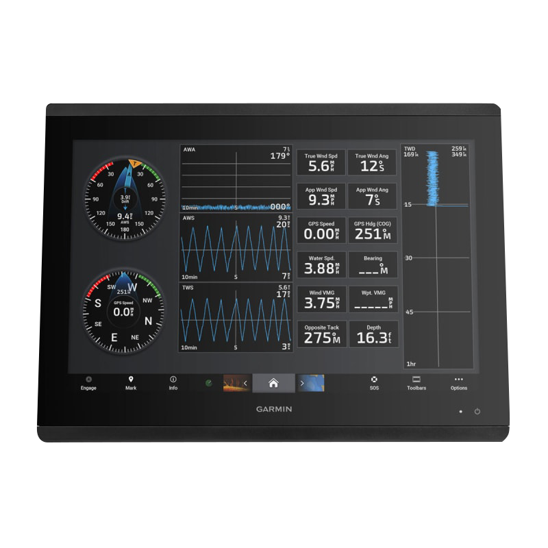Garmin GPSMAP 8617 marine chartplotter with mapping, black bezel display