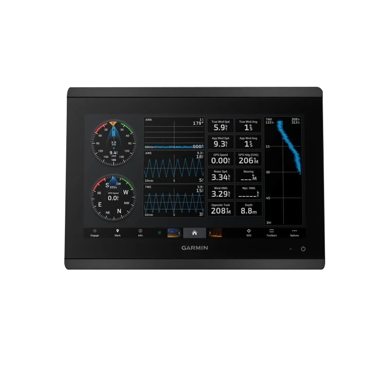 Garmin GPSMAP 8612 marine chartplotter with mapping, black bezel