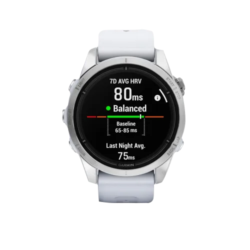 Garmin Epix Pro (Gen 2), 42 mm Standard Edition Silver with Whitestone Band (010-02802-00) by Garmin