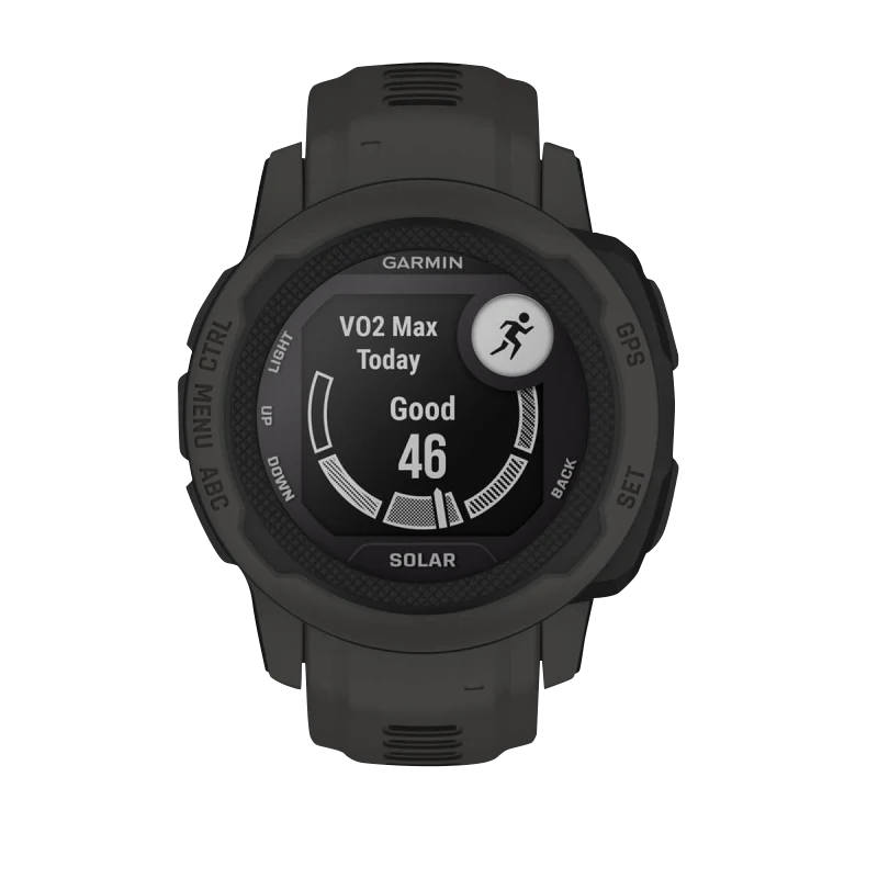 Garmin Instinct 2S Solar smartwatch in graphite, certified refurbished