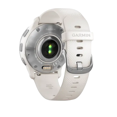 Garmin D2 Air X10 Aviator Smartwatch with white silicone strap and stainless steel case
