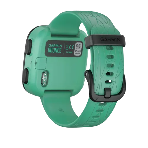 Garmin Bounce Green Burst smartwatch with green silicone band
