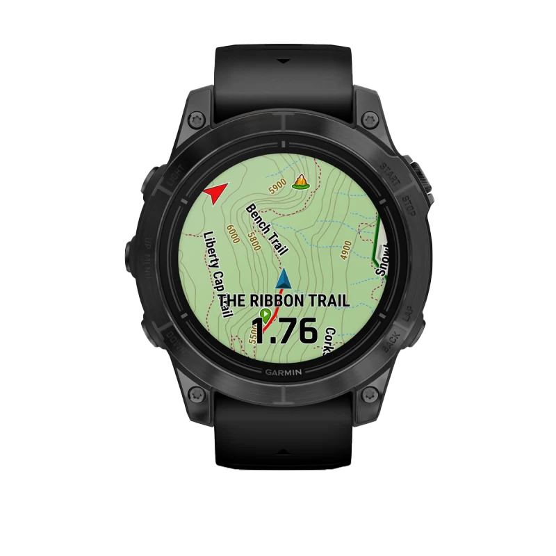 Garmin Epix Pro Gen 2 smartwatch, 47mm slate gray bezel with black band, map display