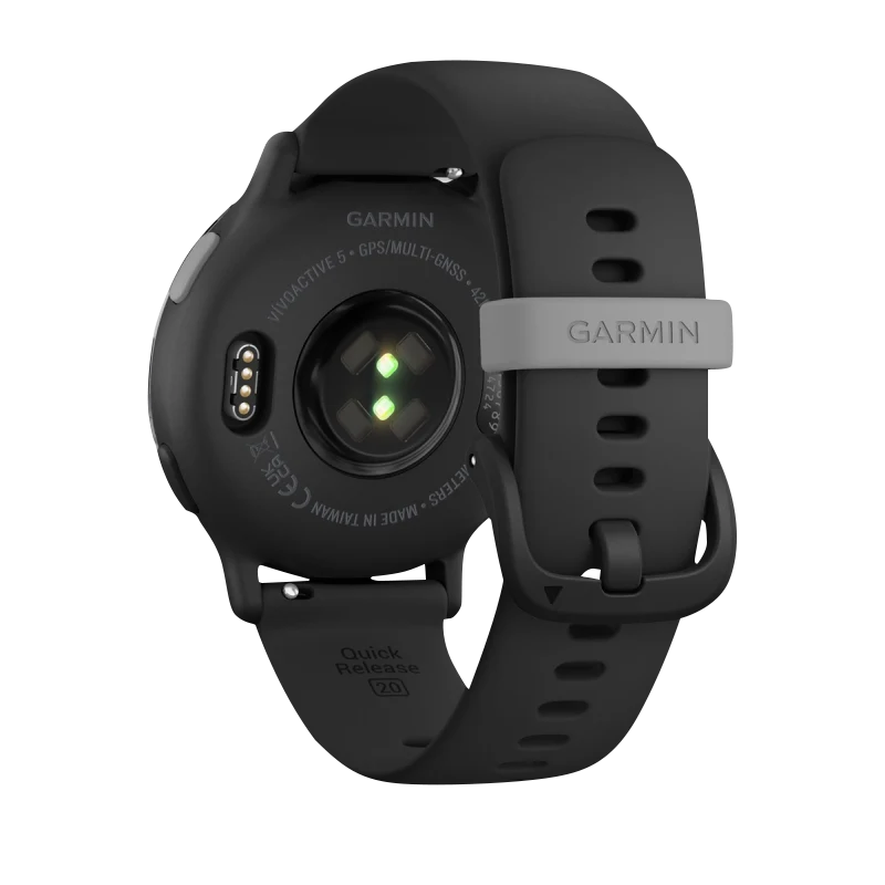 Garmin Vivoactive 5, Slate Aluminum Bezel with Black Case and Silicone Band (010-02862-10) by Garmin