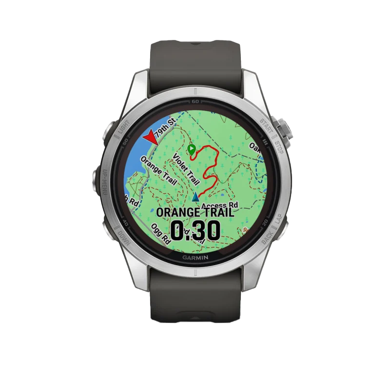 Garmin Fenix 7S Pro Solar Edition Silver with Graphite Band (010-02776-00) by Garmin