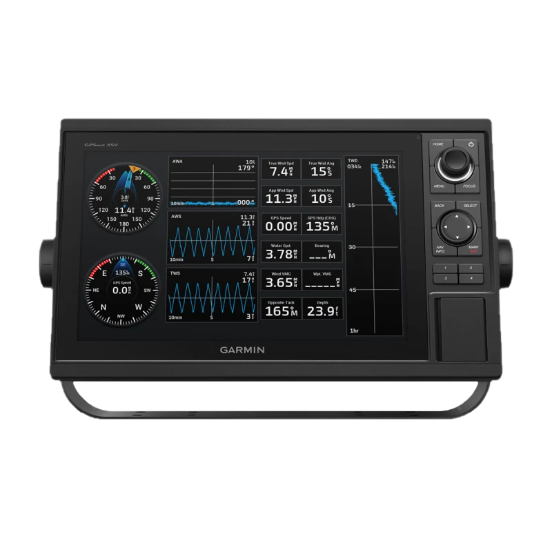 Garmin GPSMAP 1222 marine chartplotter with Worldwide Basemap, black display unit