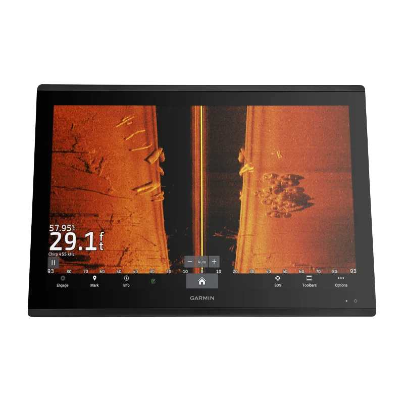 GPSMAP 8624 marine chartplotter display by Garmin with black bezel