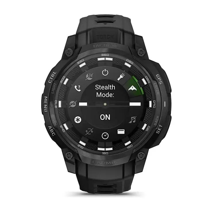 Garmin Instinct Crossover AMOLED Tactical Edition smartwatch, rugged black with tactical bezel