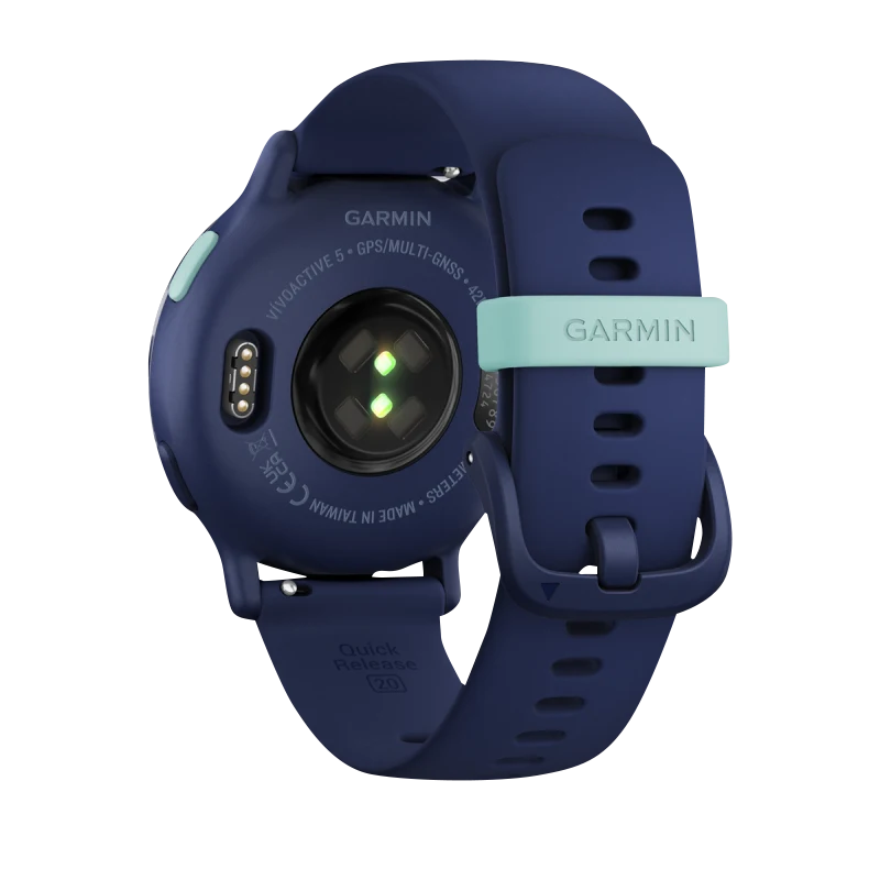 Garmin Vivoactive 5, Metallic Navy Aluminum Bezel with Navy Case and Silicone Band (010-02862-12) by Garmin