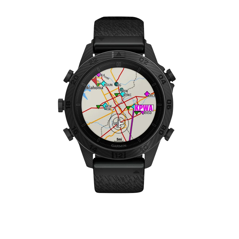 Garmin MARQ Commander (Gen 2) Carbon Edition modern tool watch with map display and black strap