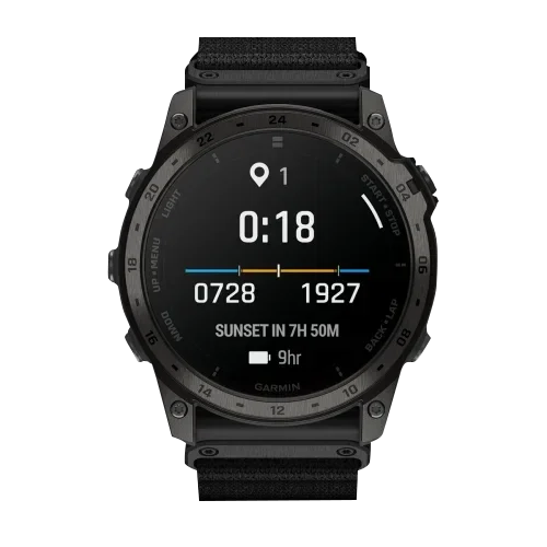 Garmin Tactix 7 AMOLED smartwatch, certified refurbished, black rugged GPS watch with adaptive color display