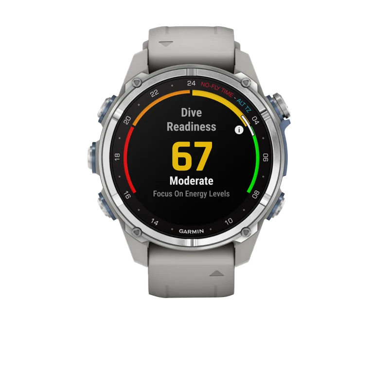 Garmin Descent Mk3, 43 mm Stainless Steel with Fog Gray Silicone Band (010-02753-03) by Garmin