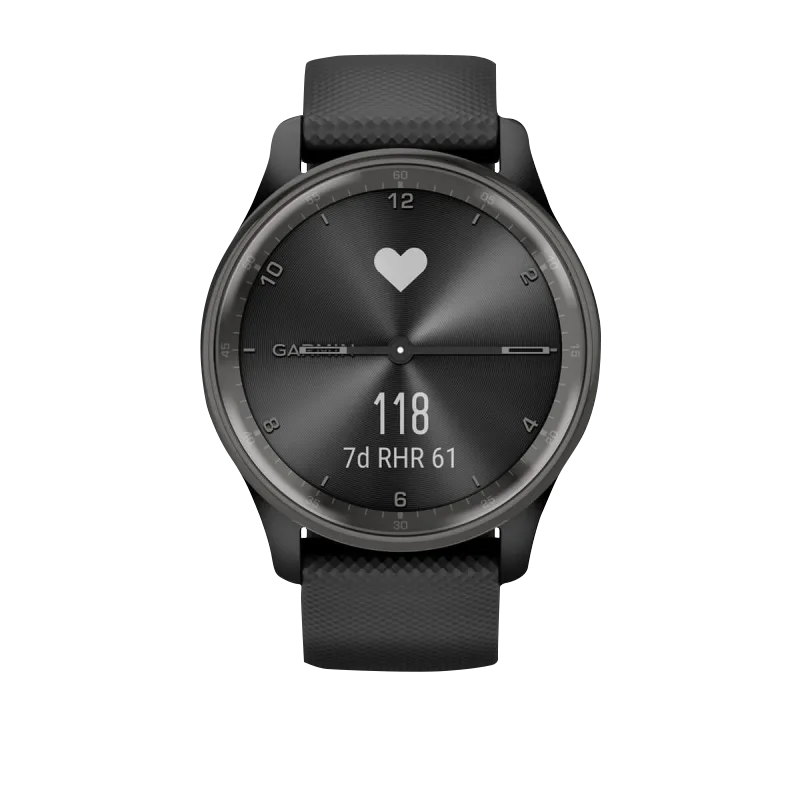 Garmin Vívomove Trend Slate Stainless Steel Bezel with Black Case and Silicone Band (Garmin Certified Refurbished) by Garmin
