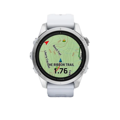 Garmin Epix Pro Gen 2 42mm silver smartwatch with Whitestone band