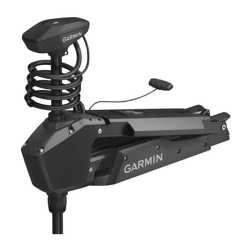 Garmin Force 57-inch trolling motor with mount; black finish and Garmin branding