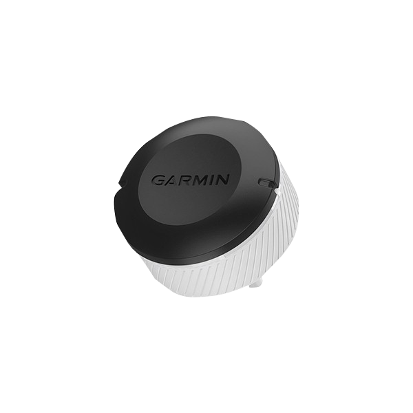 Garmin Approach CT10 sensor puck for golf club tracking, black top with white ribbed body